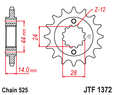 Zębatka Przednia JT JTF1372.17