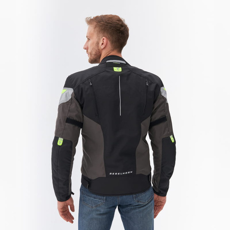 Kurtka Tekstylna Motocyklowa REBELHORN SPARK czarny szary fluo