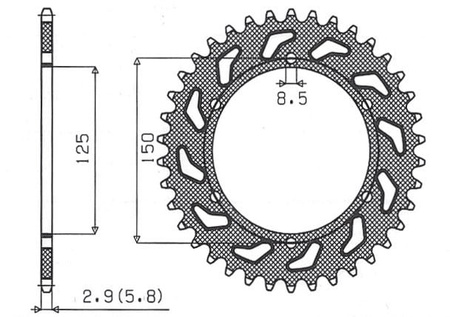 Zębatka Tylna Sunstar SUNR1-3547-42