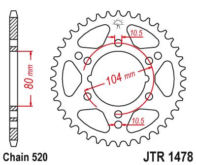 Zębatka Tylna JT JTR1478.38