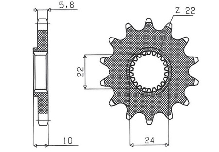 Zębatka Przednia Sunstar SUNF386-15