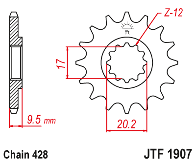 Zębatka Przednia JT JTF1907.13