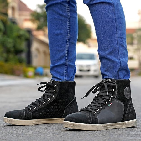 Buty miejskie motocyklowe ZRX POCO SUEDE BLACK GREY