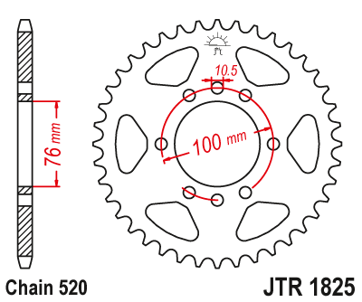 Zębatka Tylna JT JTR1825.40