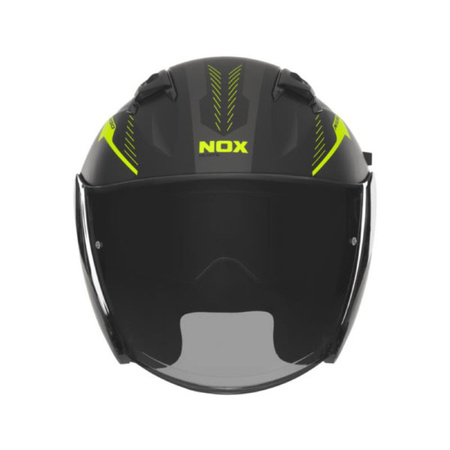Kask Otwarty Motocyklowy NOX N130 MYST BLACK YELLOW MATT