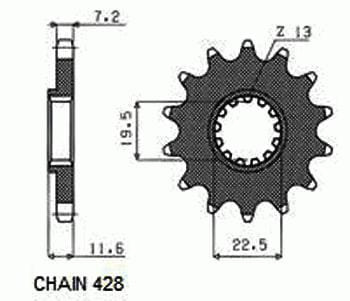 Zębatka Przednia Sunstar SUNF220-14