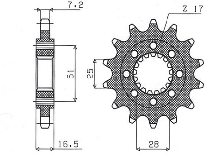 Zębatka Przednia Sunstar SUNF427-16