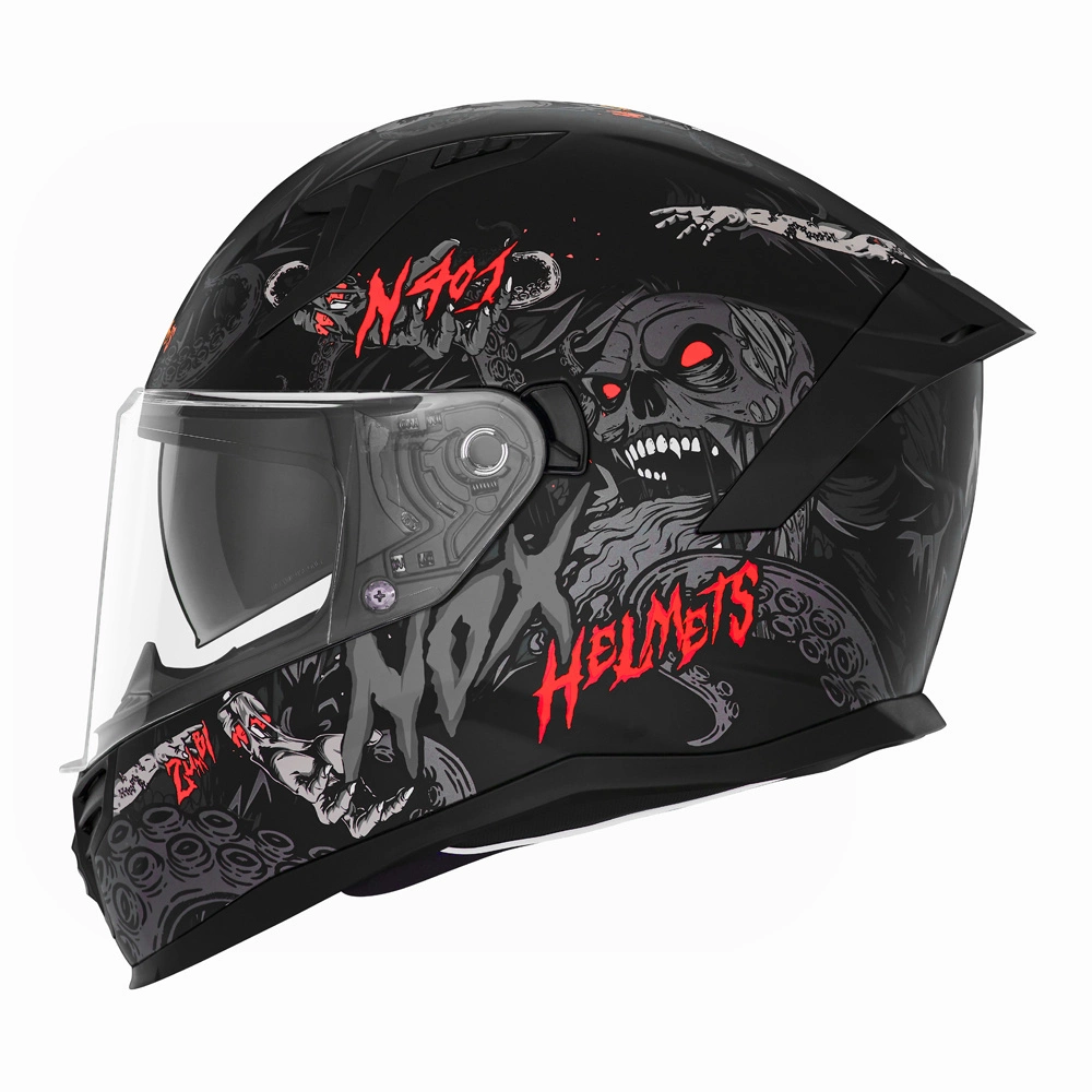 Kask intregralny motocyklowy NOX N401 ZUMBI Czarno-czerwony