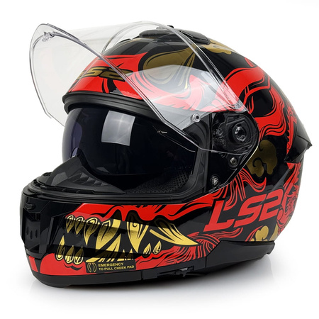 Kask Motocyklowy LS2 FF808 STREAM II DRAKO czarny czerwony