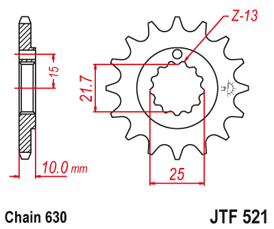 Zębatka Przednia JT JTF521.15