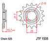 Zębatka Przednia JT JTF1535.15RB z Tłumikiem Drgań