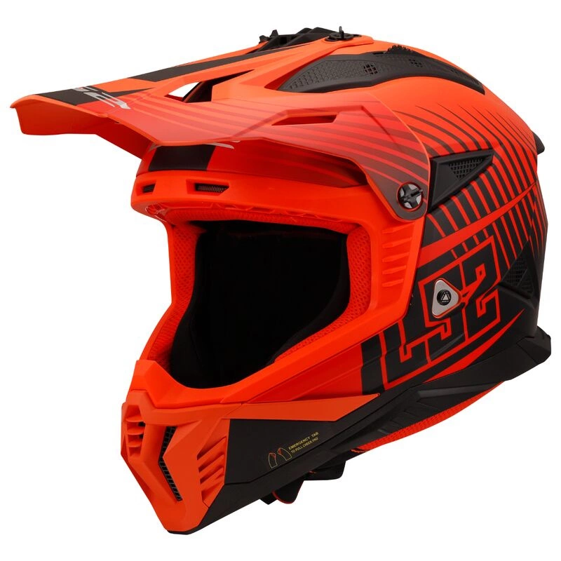 Kask LS2 MX708 FAST II DUCK H-V Pomarańczowy Czerwony