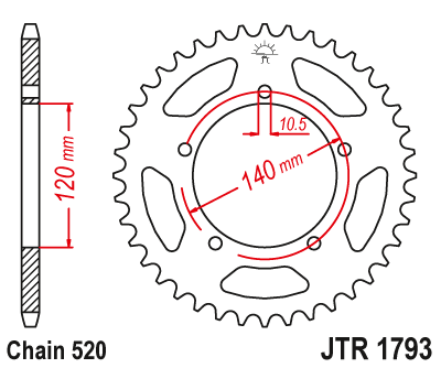 JT ZĘBATKA TYLNA JTR1793.43