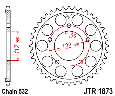Zębatka Tylna JT JTR1873.48