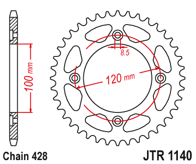 Zębatka Tylna JT JTR1140.54