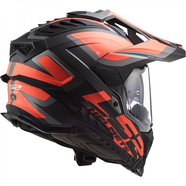 Kask Motocyklowy Enduro LS2 MX701 EXPLORER ALTER Czarny Pomarańczowy