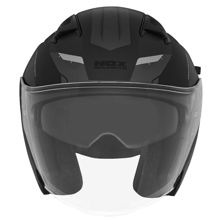 Kask Otwarty Motocyklowy NOX N130 KLINT BLACK GREY TYTAN MATT