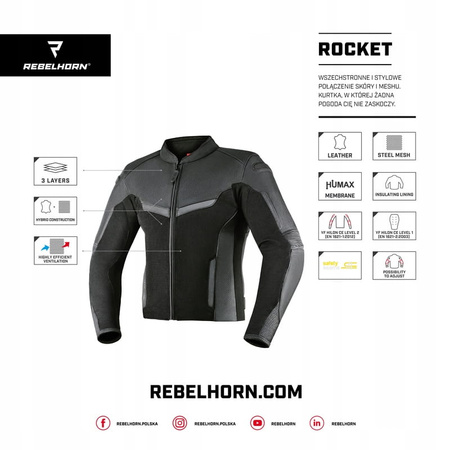 Kurtka Motocyklowa Rebelhorn Rocket Black