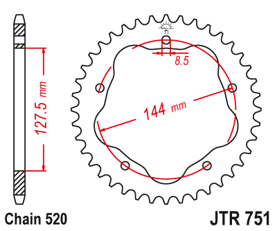 Zębatka Tylna JT JTR751.38