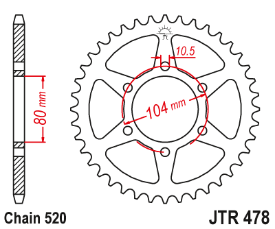 Zębatka Tylna JT JTR478.46