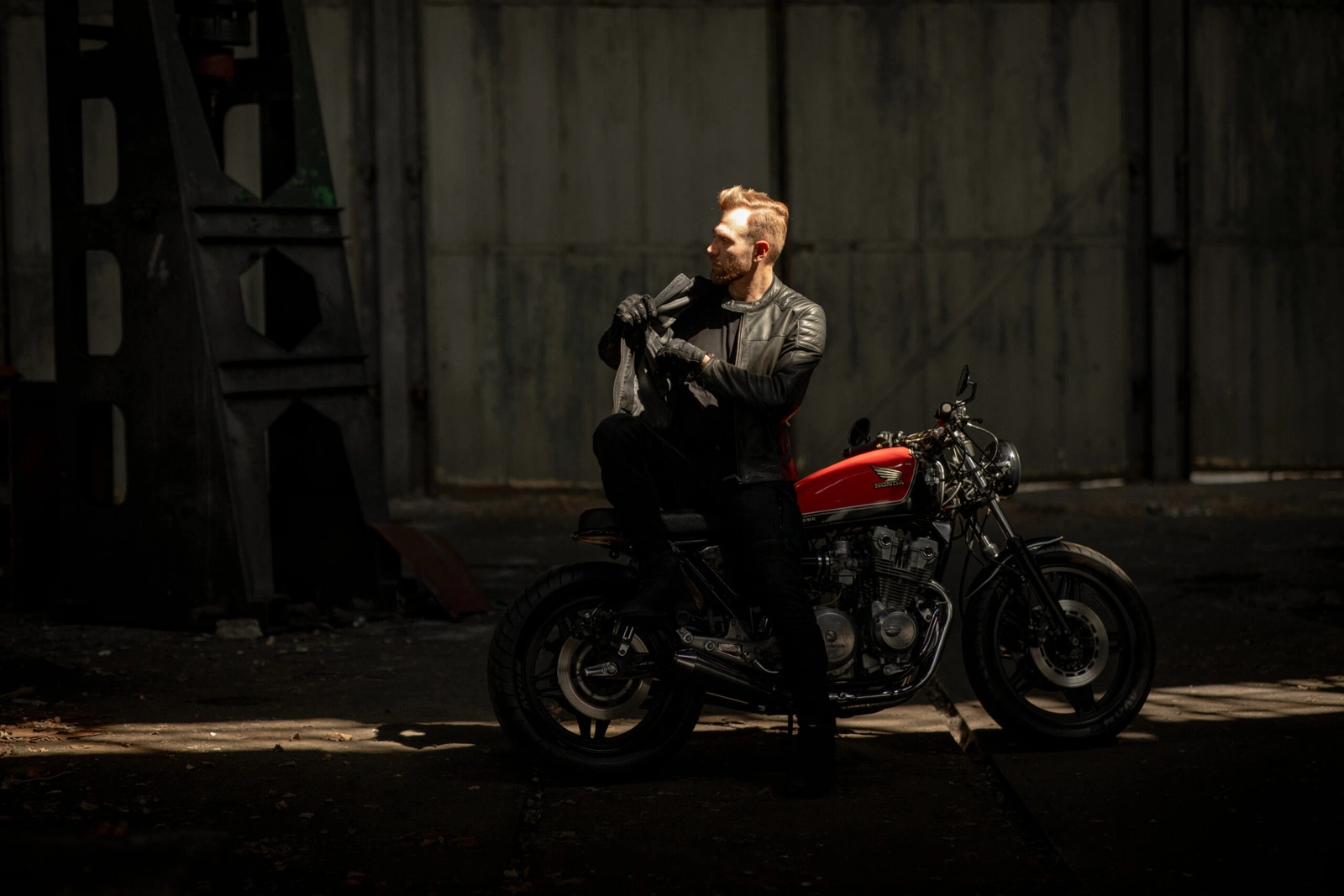 Kurtka skórzana motocyklowa SECA WANTED II Czarna
