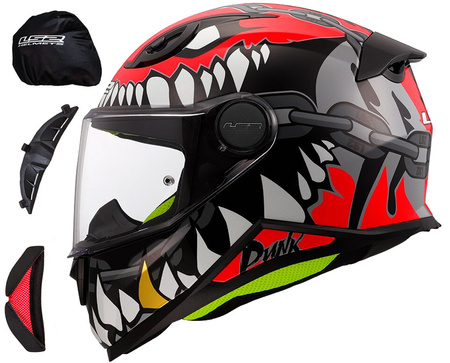 Kask Motocyklowy Dziecięcy LS2 FF812 KID PUNK GREY RED