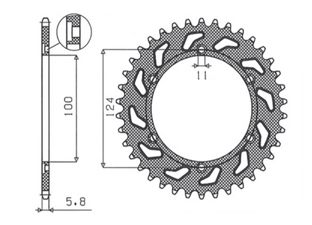Zębatka Tylna Sunstar SUNR1-3435-48