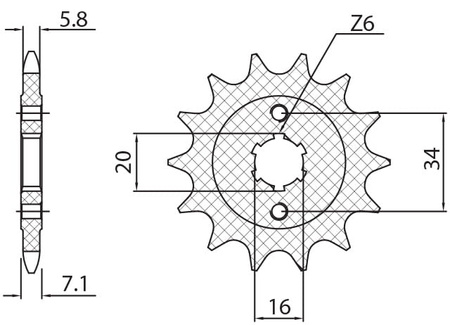 Zębatka Przednia Sunstar SUNF3D1-14
