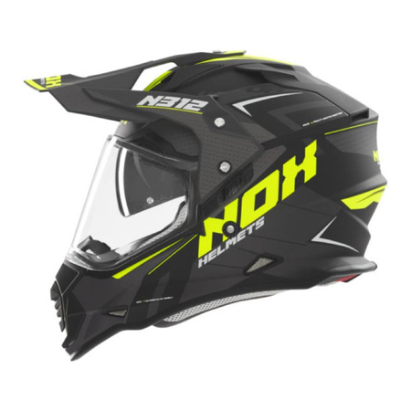 Kask Off-roadowy Motocyklowy NOX DUOSPORT N312 BLACK YELLOW
