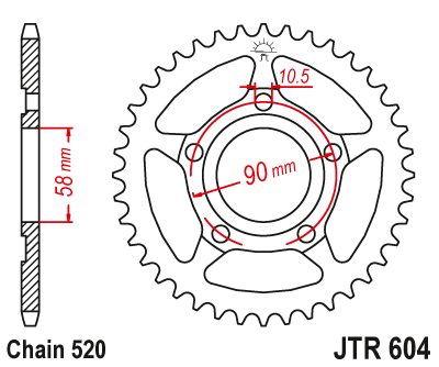 Zębatka Tylna JT JTR604.40