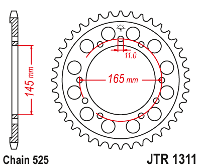 Zębatka Tylna JT JTR1311.44