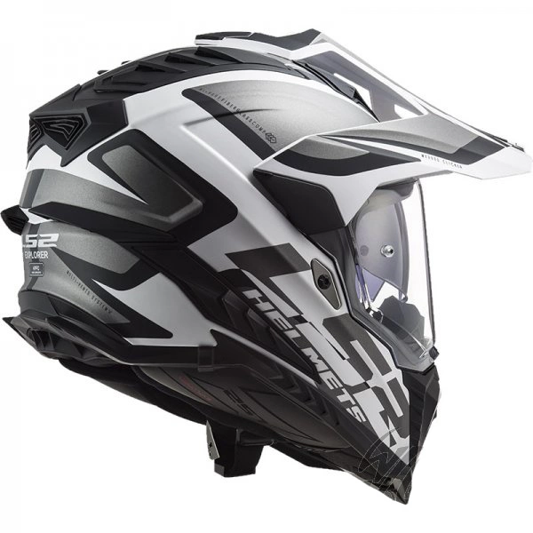 Kask Motocyklowy Enduro LS2 MX701 EXPLORER Biały Czarny