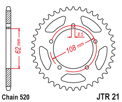 Zębatka Tylna JT JTR21.40