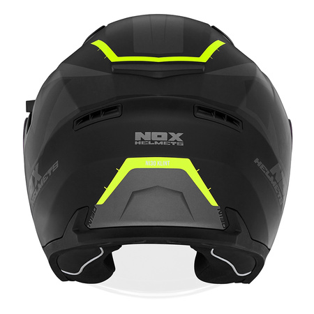Kask Otwarty Motocyklowy NOX N130 KLINT BLACK FLUO MATT