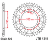 Zębatka Tylna JT JTR1311.44