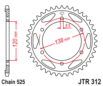 Zębatka Tylna JT JTR312.40