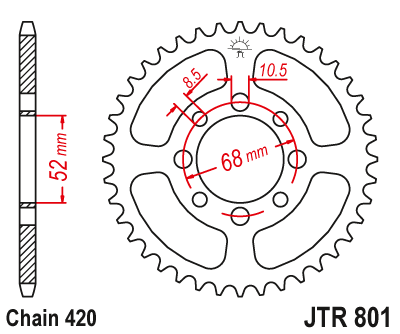 Zębatka Tylna JT JTR801.32