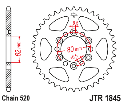 Zębatka Tylna JT JTR1845.37