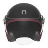 Kask Otwarty Motocyklowy NOX NP105 HERITAGE LEATHER BLACK RED MATT