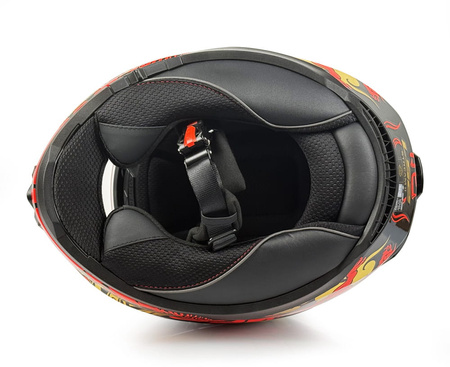 Kask Motocyklowy LS2 FF808 STREAM II DRAKO czarny czerwony