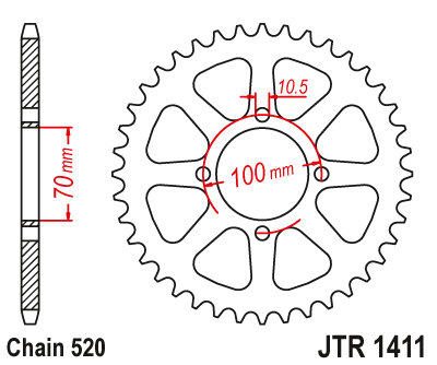 Zębatka Tylna JT JTR1411.50