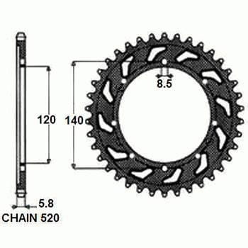 Zębatka Tylna Sunstar SUNR1-3532-44