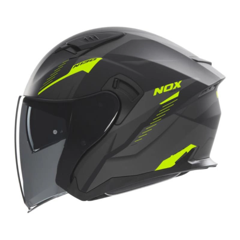 Kask otwarty motocyklowy NOX MYST Czarno-żółty mat