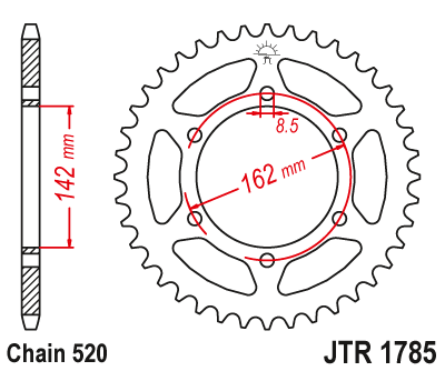 Zębatka Tylna JT JTR1785.48