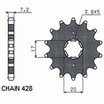 Zębatka Przednia Sunstar SUNF222-17