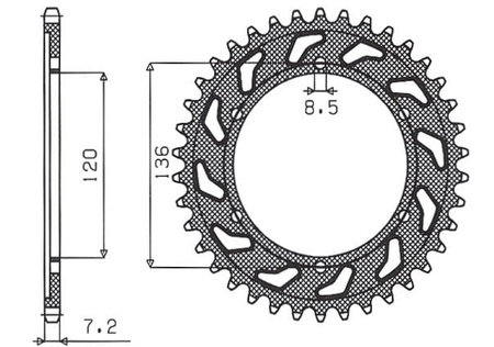 Zębatka Tylna Sunstar SUNR1-2502-57