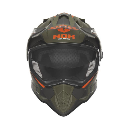 Kask Off-roadowy Motocyklowy NOX DUOSPORT N312 KHAKI GREY ORANGE