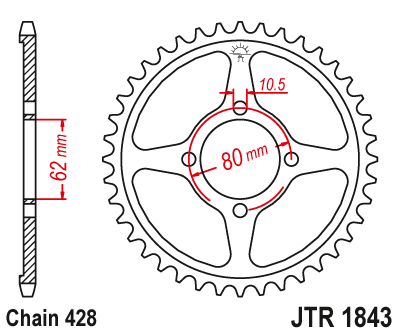 Zębatka Tylna JT JTR1843.49
