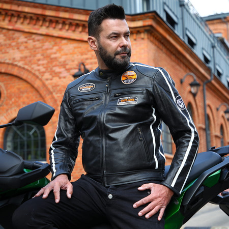 Męska Kurtka Motocyklowa Wolf Retro