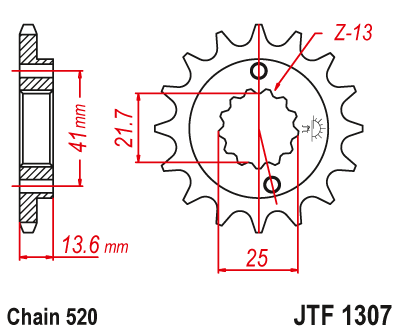 Zębatka Przednia JT JTF1307.15